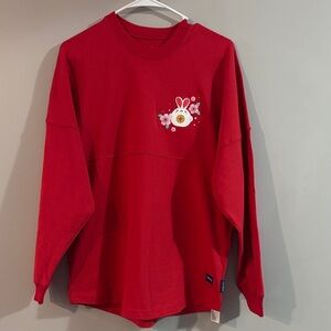 Disney Red Sweatshirt with Bunny and Floral Design